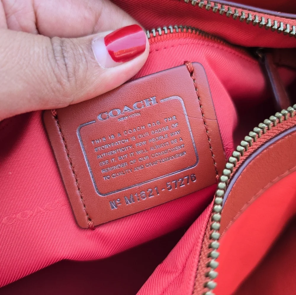 Coach Pebbled Leather Satchel in Rose Red